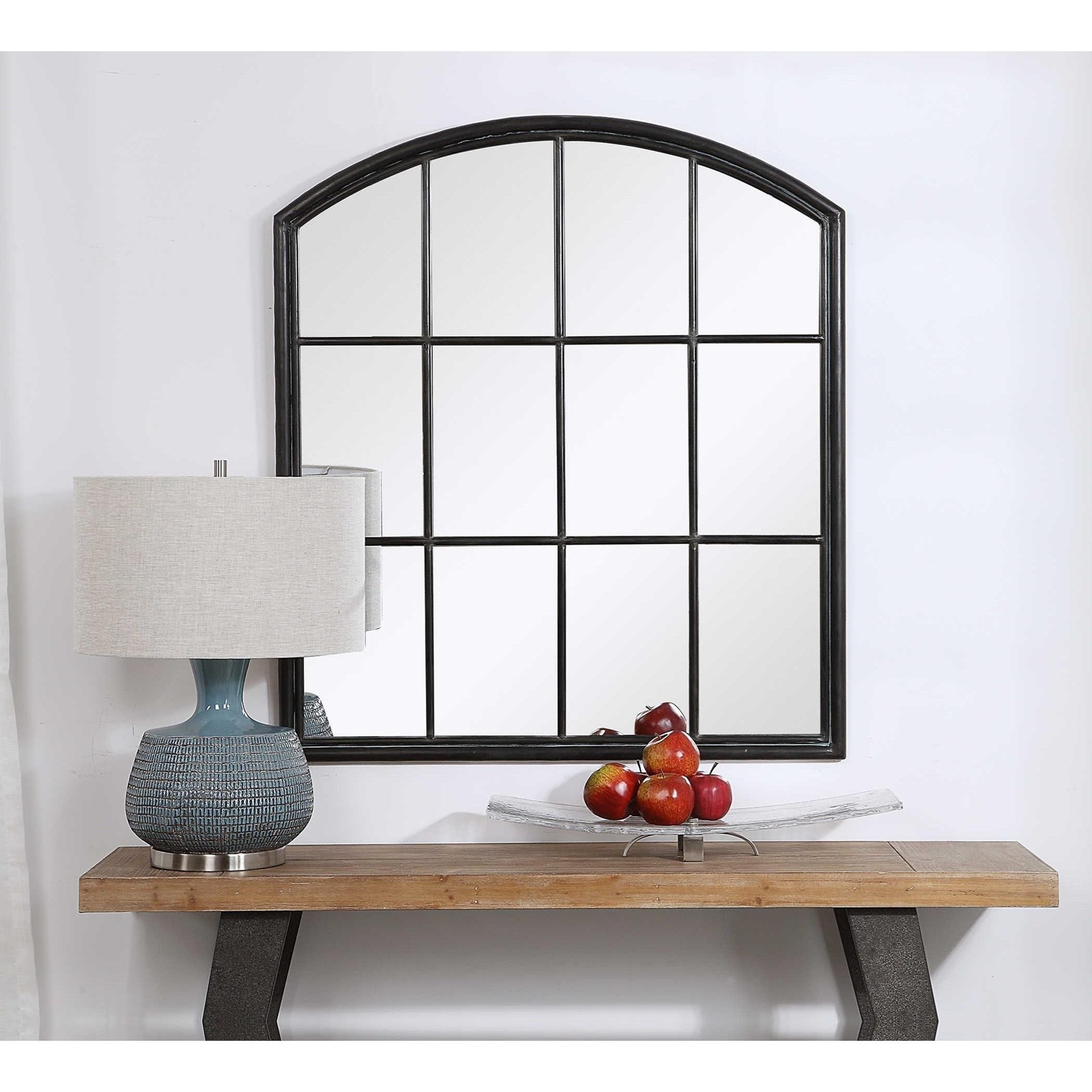 Uttermost Arched Mirrors 09484 Lyda Aged Black Arch Mirror Wayside